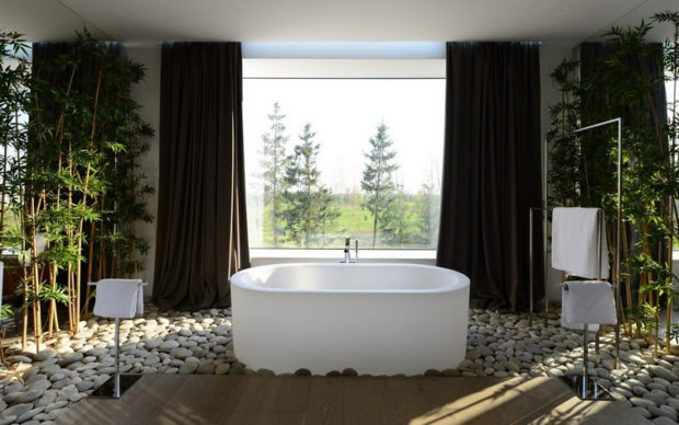 5 padomi, kā noformēt vannas istabu ar logu + foto