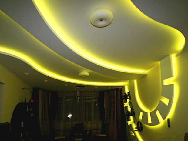 LED sloksne salonā: 45 lietošanas idejas + foto