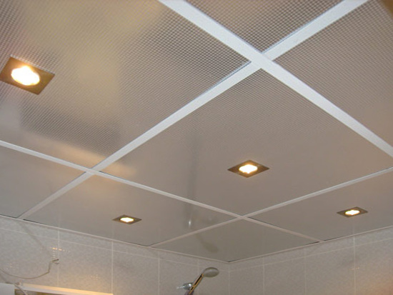 plafonds suspendus dans la salle de bain